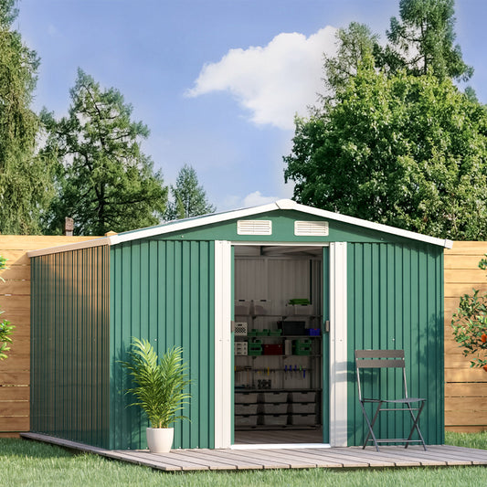 12 x 10 ft  Garden Metal Storage Shed with Gabled Roof Top Large Size